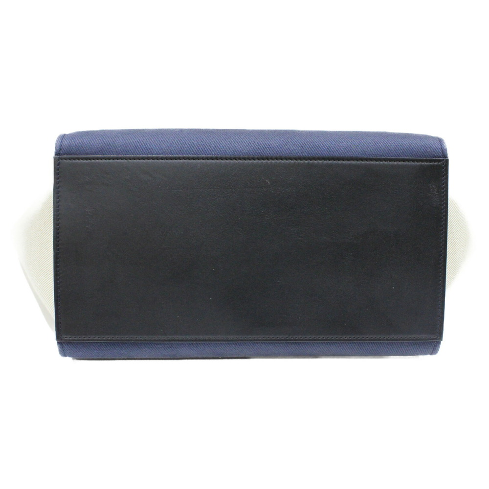 CELINE Trapeze Black Navy Blue Beige Tan Leather Handbag Shoulder Bag - Picture 4 of 7